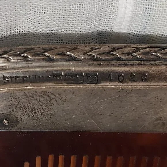 Vintage 1920s sterling 6 piece vanity/dresser set - Picture 6 of 11